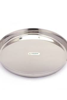 coconut Stainless Steel Heavy Guage Laser Apple Plates Round Dinner Plates - 6 Pcs Set