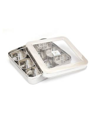 Square Masala Box/Spice Container/C Thru Masala Box with 9 Bowls 2
