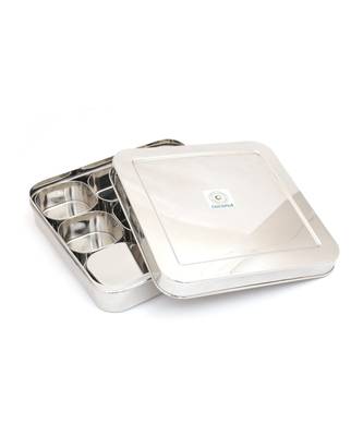 Square Masala Box/Spice Container/SS Lid Masala Box with 9 Bowls 1