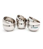 Combo C4 Square Apple Bowl/Vati & H7 Aqua Halwa Plate,Desert Bowls and Serving Plates- Pack of 12 (6 Pc Each)