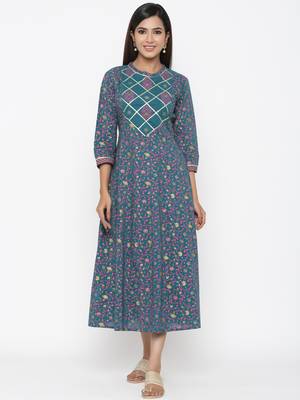 Green printed cotton kurtas-and-kurtis 1