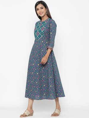 Green printed cotton kurtas-and-kurtis 2