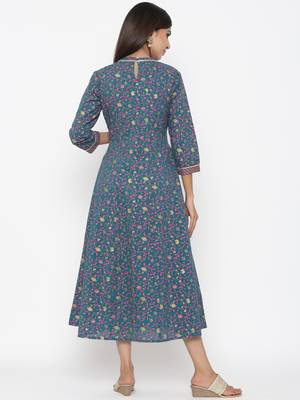 Green printed cotton kurtas-and-kurtis 5