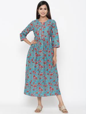 Green printed cotton kurtas-and-kurtis 1