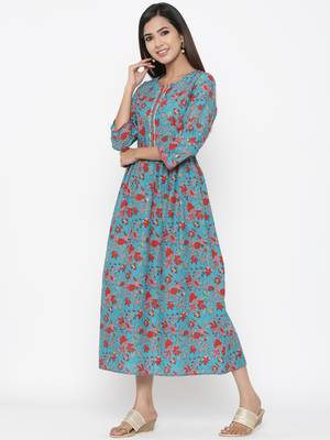Green printed cotton kurtas-and-kurtis 2