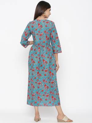 Green printed cotton kurtas-and-kurtis 4