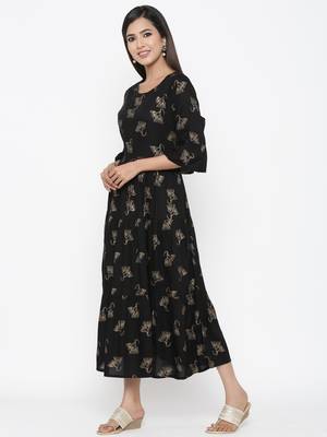 Black printed rayon kurtas-and-kurtis 2