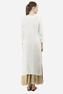 White embroidered georgette cotton-kurtis 2