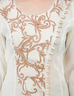 White embroidered georgette cotton-kurtis 5