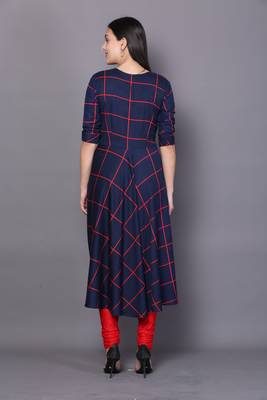 Blue embroidered cotton cotton-kurtis 2