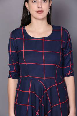 Blue embroidered cotton cotton-kurtis 5