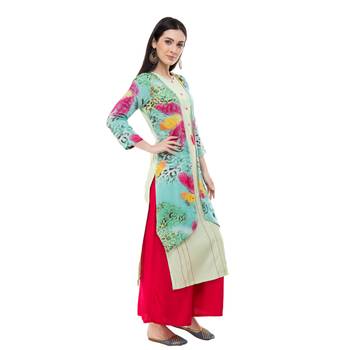 Multicolor embroidered crepe cotton-kurtis 4