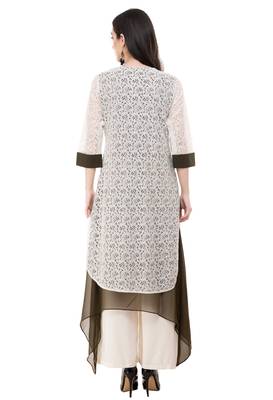 White embroidered georgette cotton-kurtis 2