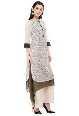 White embroidered georgette cotton-kurtis 4