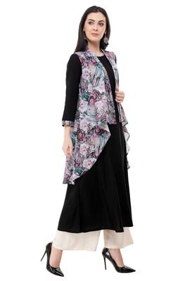 Black embroidered rayon cotton-kurtis 4
