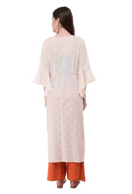 Cream embroidered cotton cotton-kurtis 2