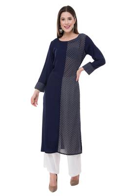 Black embroidered georgette cotton-kurtis 1