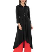 Blue embroidered cotton cotton-kurtis