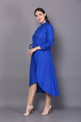 Blue embroidered cotton cotton-kurtis 3