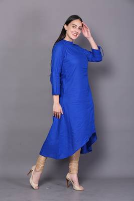 Blue embroidered cotton cotton-kurtis 4