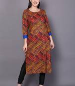 Multicolor embroidered rayon cotton-kurtis