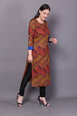 Multicolor embroidered rayon cotton-kurtis 3
