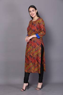 Multicolor embroidered rayon cotton-kurtis 4