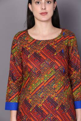 Multicolor embroidered rayon cotton-kurtis 5
