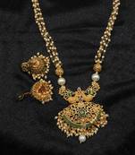 Green studded jewellery necklace-sets