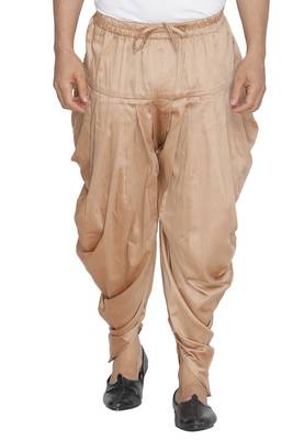 Gold plain cotton silk dhotis 1