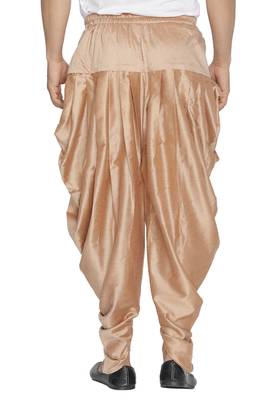 Gold plain cotton silk dhotis 4