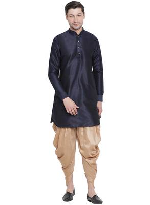 Gold plain cotton silk dhotis 5