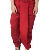 Maroon plain silk blend dhotis