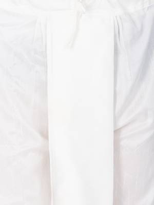 White Plain Silk Blend Dhotis 3