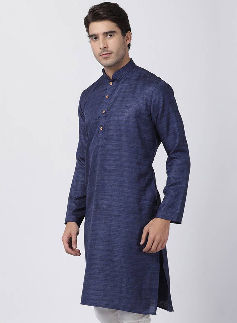 Men'S Silk Blend Straight Kurtas