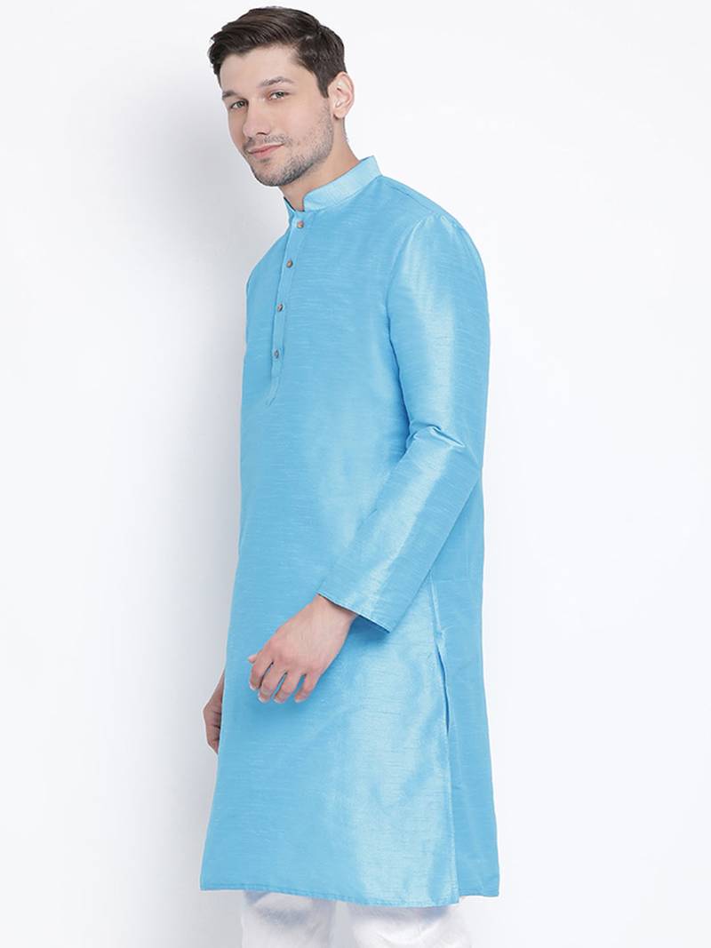 Men'S Silk Blend Straight Kurtas