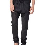 Black Plain Silk Blend Men-Pyjamas