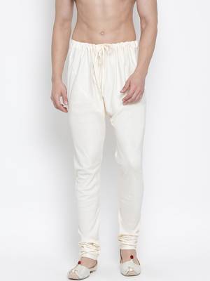 White Plain Cotton Blend Men-Pyjamas 1