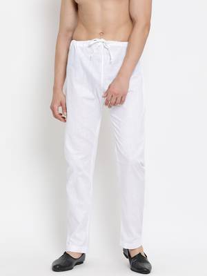 White plain linen blend men-pyjamas 1