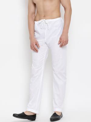 White plain linen blend men-pyjamas 2