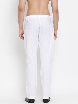 White plain linen blend men-pyjamas 4