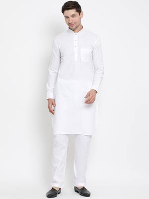 White plain linen blend men-pyjamas 5