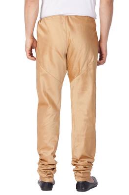 Gold Plain Silk Blend Men-Pyjamas 4