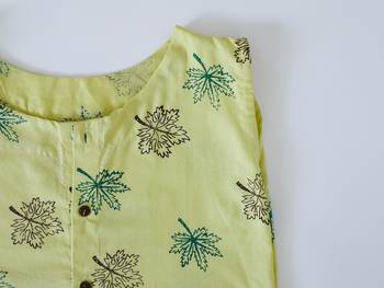 Khadi Maxi Dress with Maple leaf prints 3