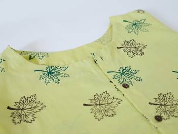 Khadi Maxi Dress with Maple leaf prints 4