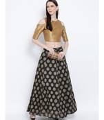 Women Black Printed Flared Skirts