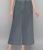Women's Grey Pure Cotton Palazzo Pant