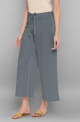 Women's Grey Pure Cotton Palazzo Pant 2