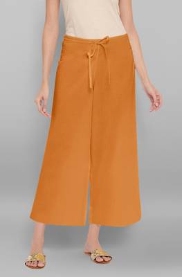 Women's Orange Pure Cotton Palazzo Pant 1