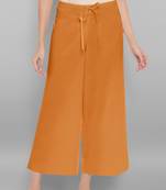 Women's Orange Pure Cotton Palazzo Pant